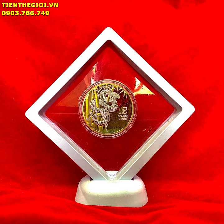 Khung Trưng Bày Xu Úc Hình Con Rắn Mạ Vàng